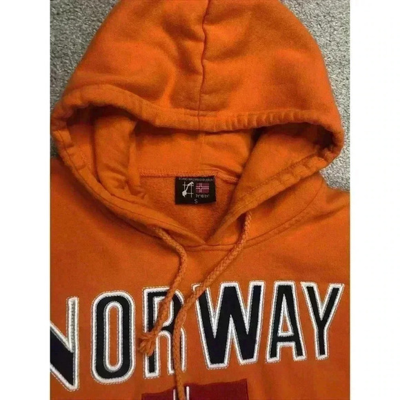 Scandinavian Explorer Norway Sweden Flags Orange Pullover Hoodie - Picture 4 of 7